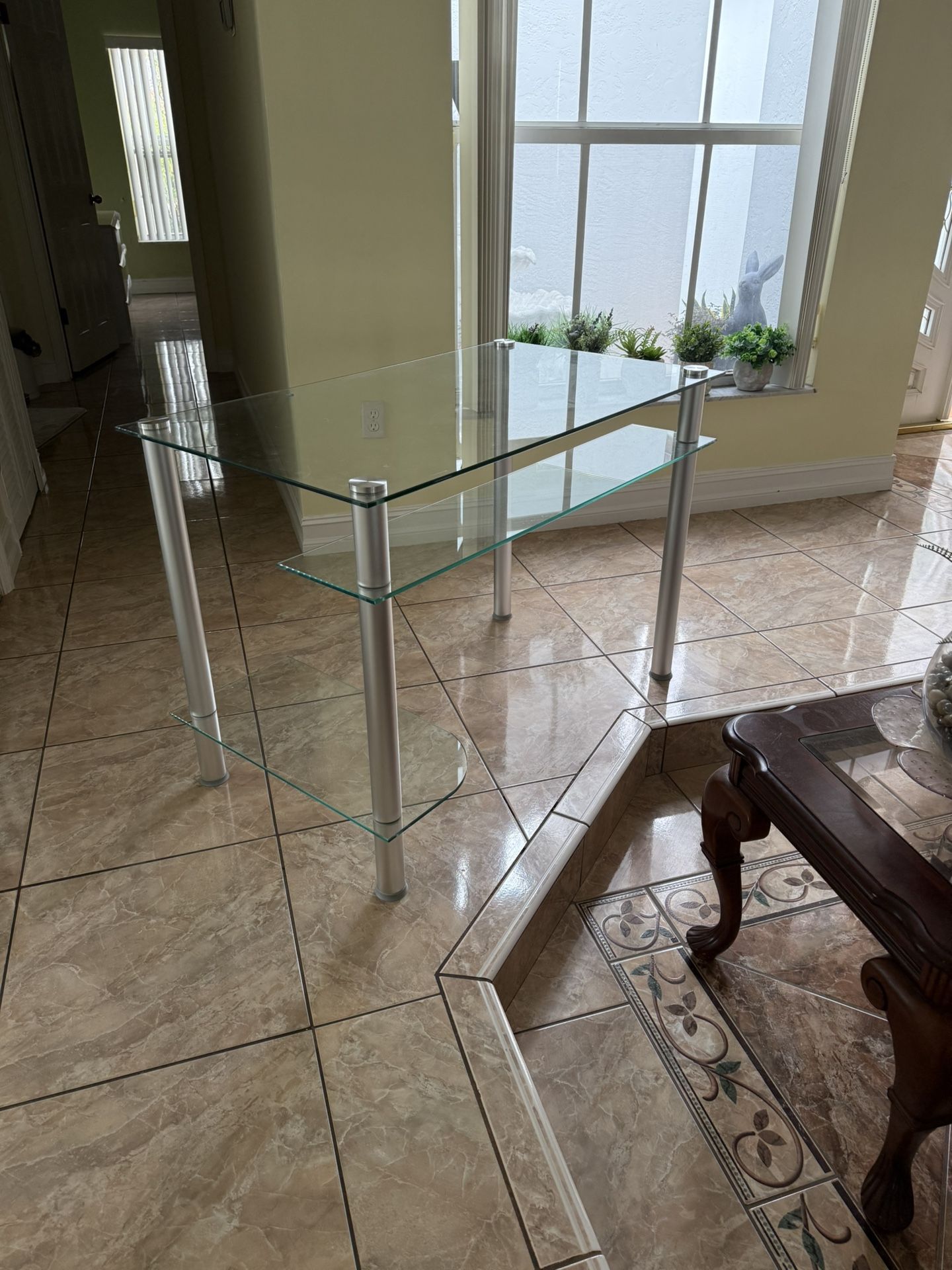 Modern Glass Corner Desk - Excellent Condition