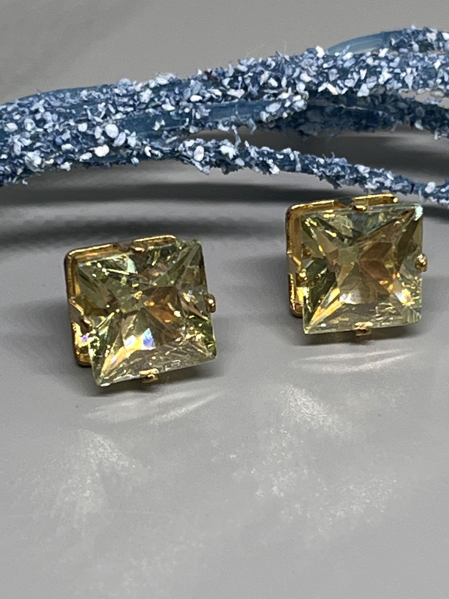 Swarovski Crystal Square Cut Studs Earrings