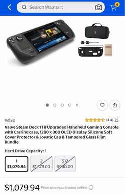 Valve Steam Deck 1TB upgraded handheld gaming console with carrying case