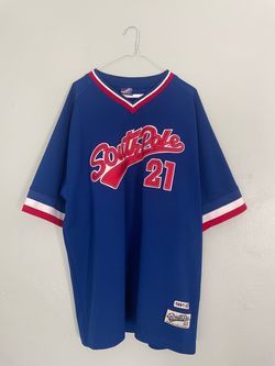 Vintage Southpole Baseball Jersey #21 Blue V-Neck Mesh Shirt Y2K Streetwear XL
