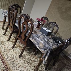 6 Chairs wooden  DINNING TABLE