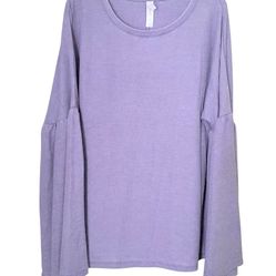 Xhilaration Sleepwear Top Purple Long Bell Sleeves Waffle Knit Women's Size Large 