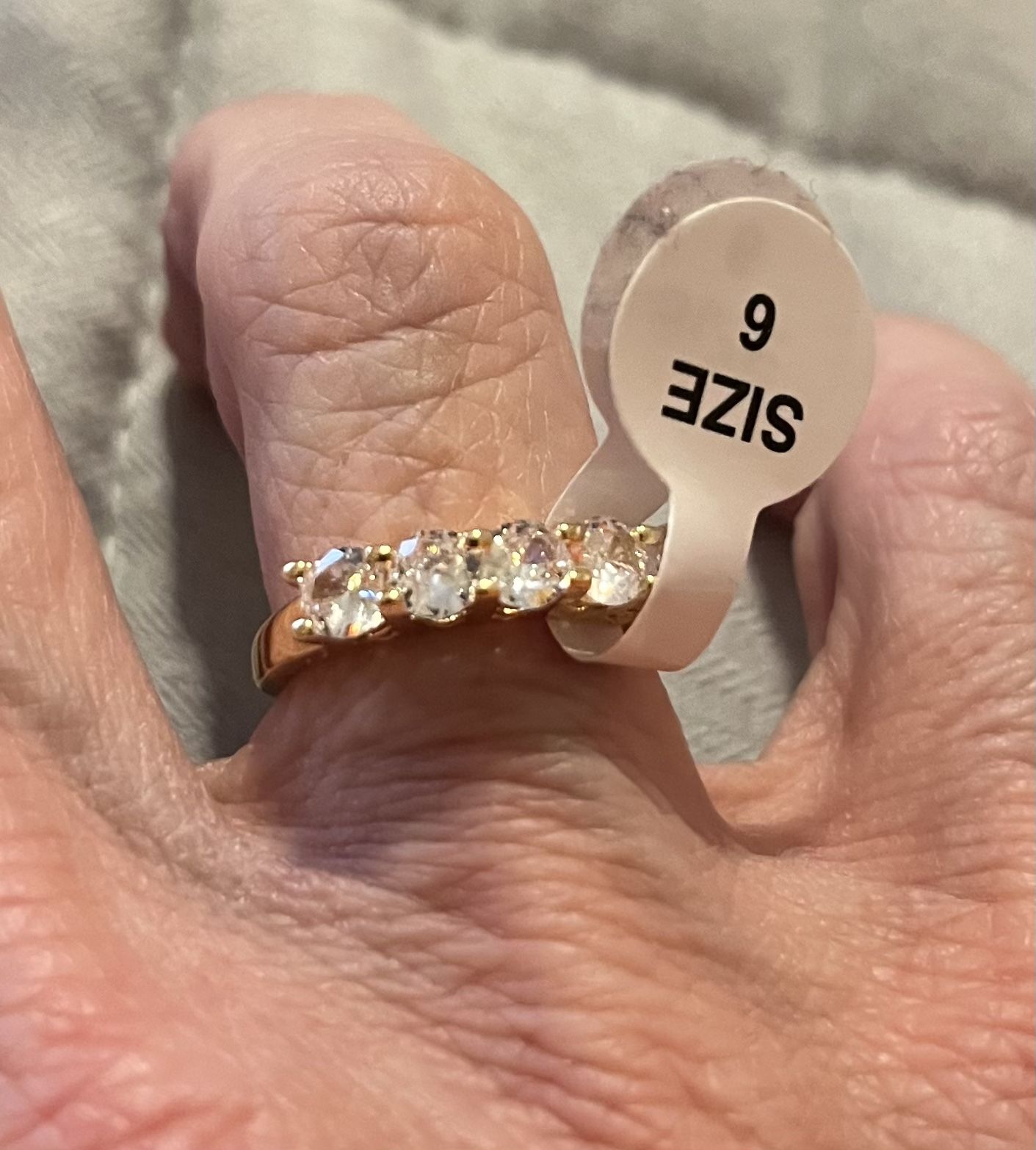 New CZ gold filled wedding ring size 6