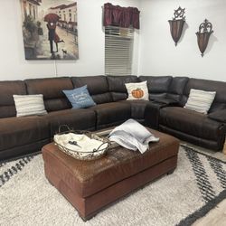 Sectional Three Piece Sofa With Coffee Table