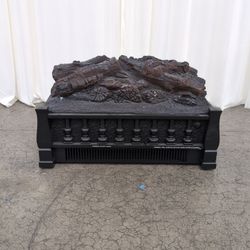 Black Faux Log Electric Fireplace Insert Heater