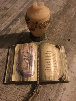 Candle holder and matching decorative book