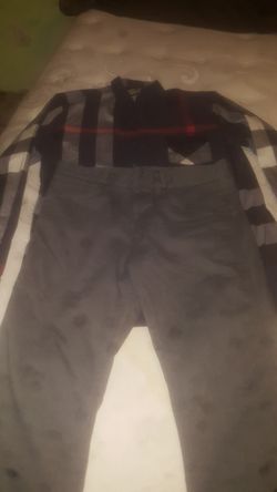 Hugo Boss pants, BURBERRY shirt.
