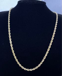 $2650 Yellow Gold Semi Hollow Rope Chain Necklace