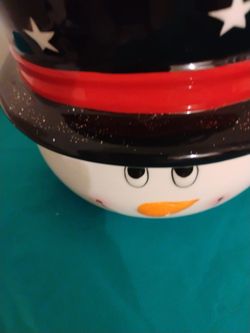 2017  edible arrangement ceramic snowman vase   planter
