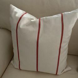 NEW - Cream/Red Stripe Decorative Pillow 
