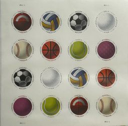 “HAVE A BALL!” US SPORTS STAMPS SCOTT #5(contact info removed) FOREVER MNH