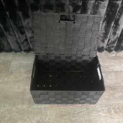 black storage container 