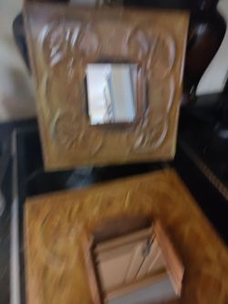 2 large mirror tiles