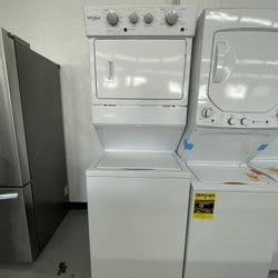 Whirlpool 3.5 cu. ft. Stacked Washer and Electric Dryer with 9-Wash Cycles and Auto Dry in White