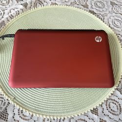 Red HP Mini Laptop