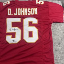 Derrick Johnson Signed Autograph Custom Jersey With Beckett COA - Kansas City Chiefs