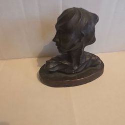 Modern Bronze Female Bust Sculpture