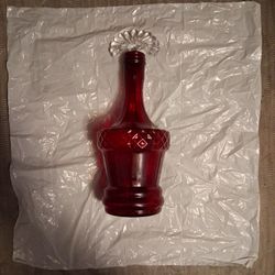 1(contact info removed) Ruby Glass Decanter 