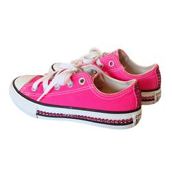Chuck Taylor All Stars limited edition hot pink with Swarovski Crystals girl's