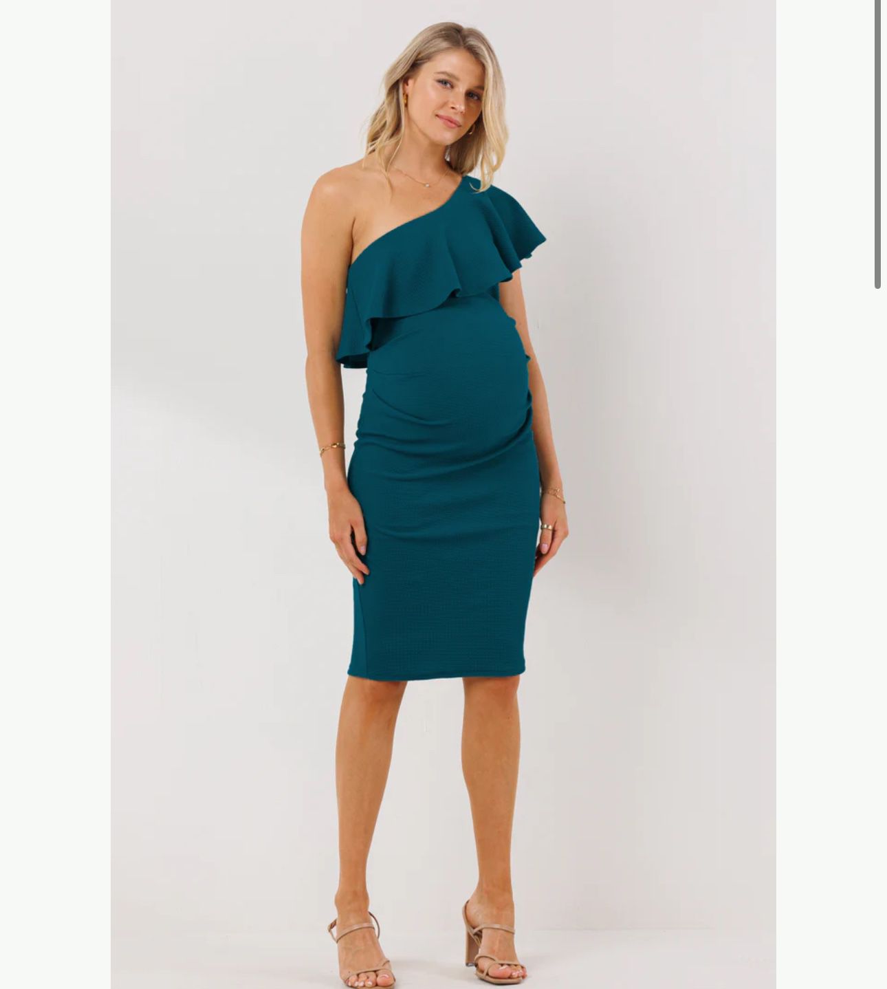 Brand New (Size XL) One Shoulder Ruffle Maternity Dress