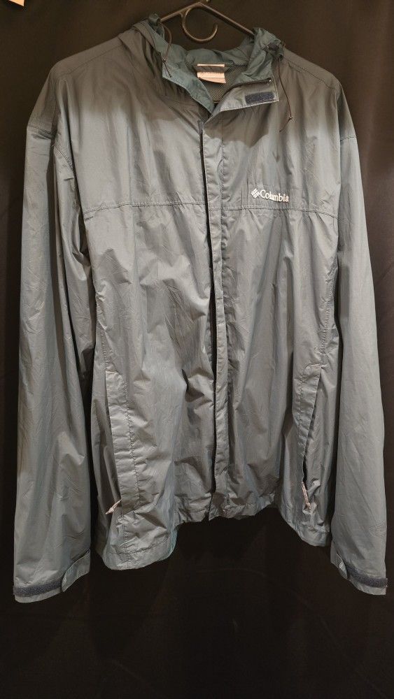 Columbia Sports Men's Grey/Gray Waterproof, Breathable Packable Rain Jacket XL
