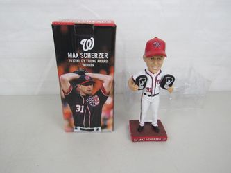 Max Scherzer 2017 NL Cy Young Award Washington Nationals Bobblehead SGA 5/4/18
