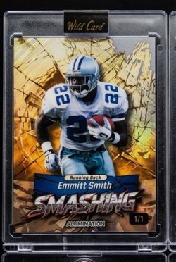 Emmitt Smith Wild Card Smashing 1/1 Football Card