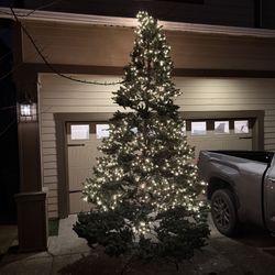 Artificial Christmas Tree 12’ ft. Pre-Lit Wide Diameter Base Green Tree BIG *READ