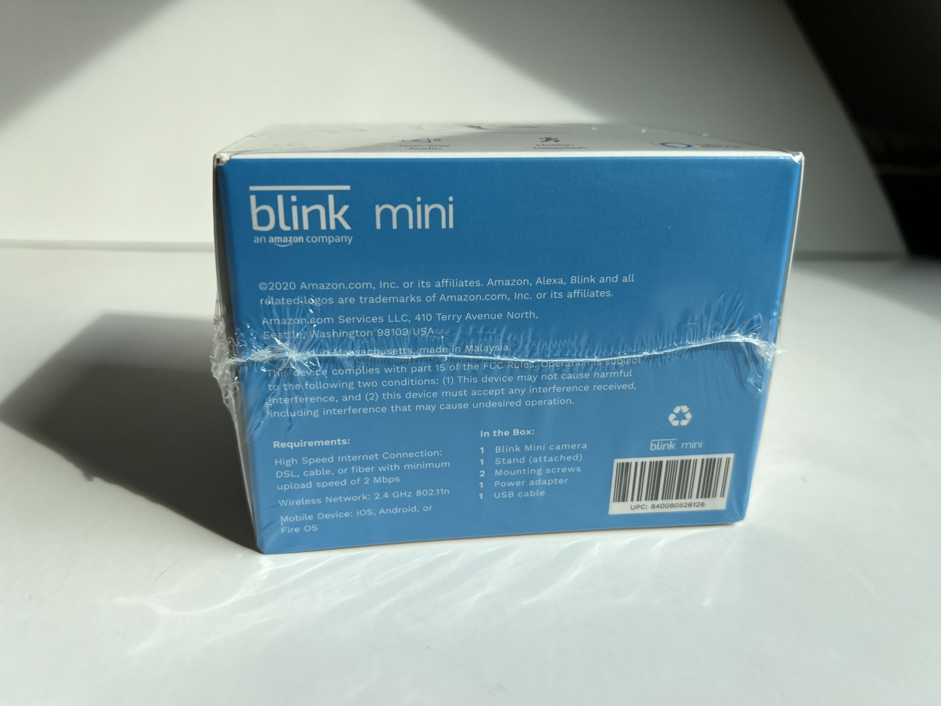 Blink Mini Indoor Wired 1080p Wi-Fi Security Camera in White