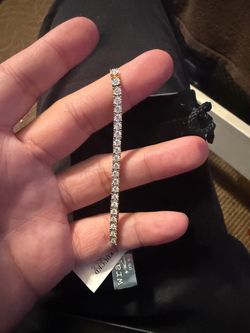 Bolo Bracelet 1ct diamond 14k yellow gold plated