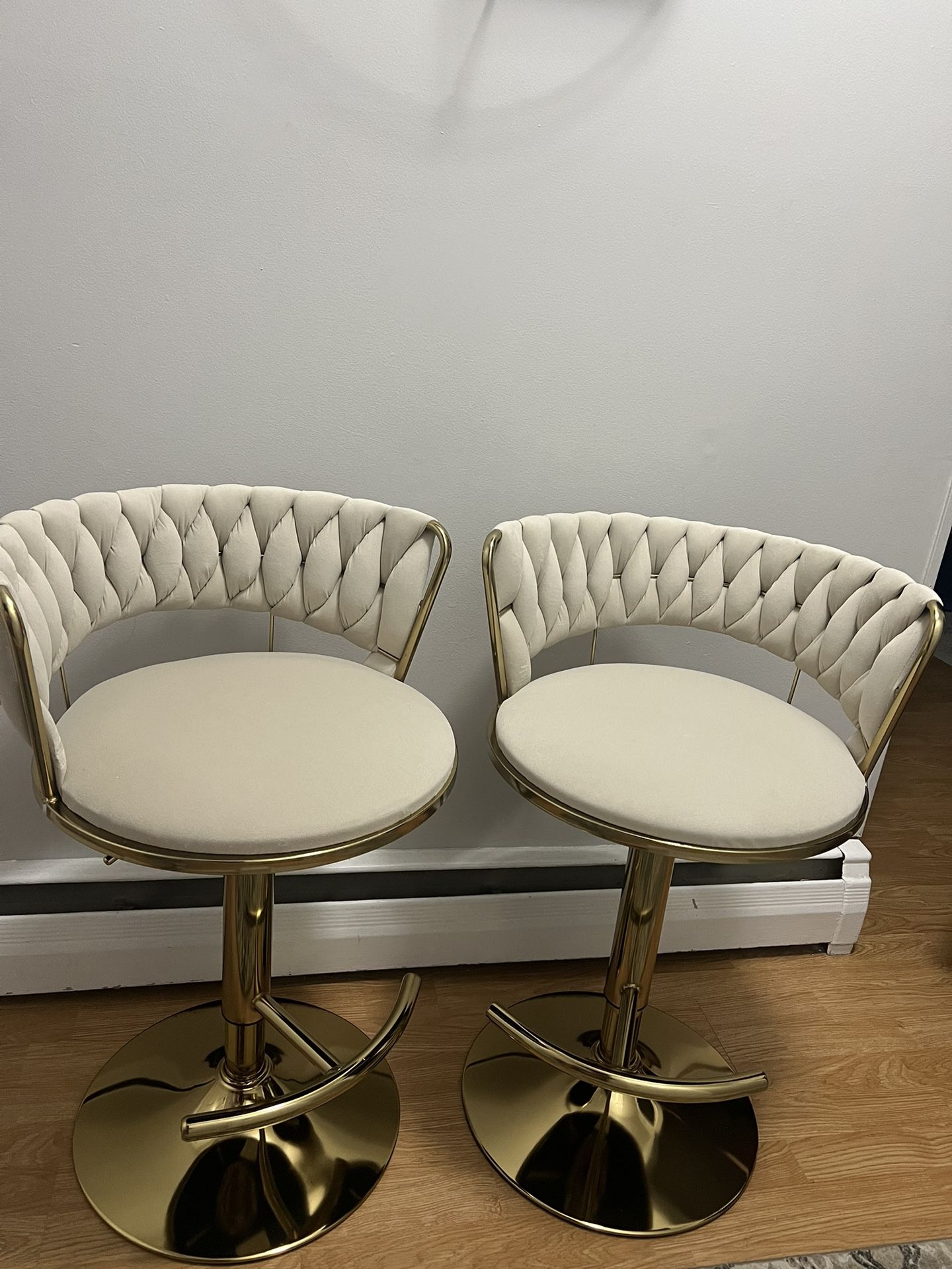 Velvet Swivel Adjustable Bar Stools