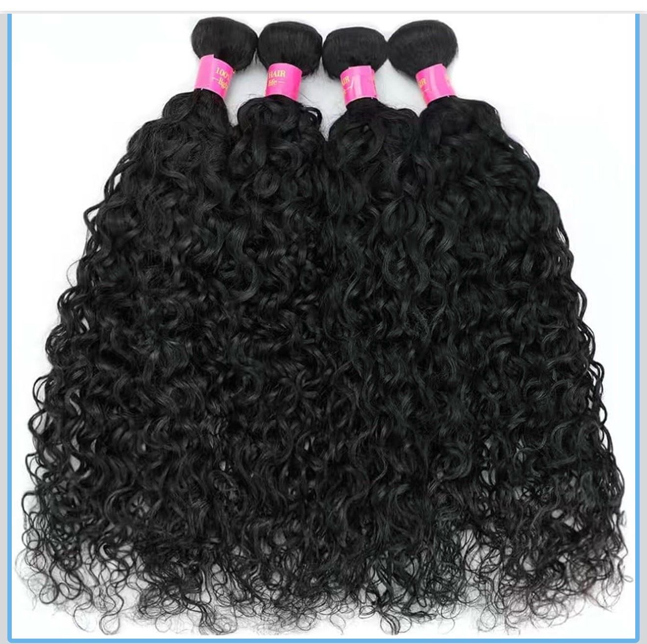 Water Wave Human Hair Bundles 20 22 24 26 Inch Wet and Wavy 4 Bundles Human Hair 12A Grade Weave