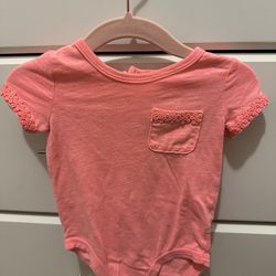Carters Pink Baby Girl Bodysuit Onsie (Size 6m)