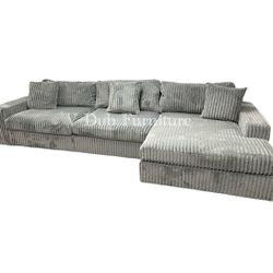 Big Grey Soft Sectional Couch