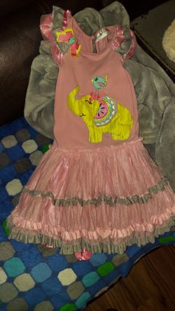 Girls Elephant Sleeveless Dress. Size 5
