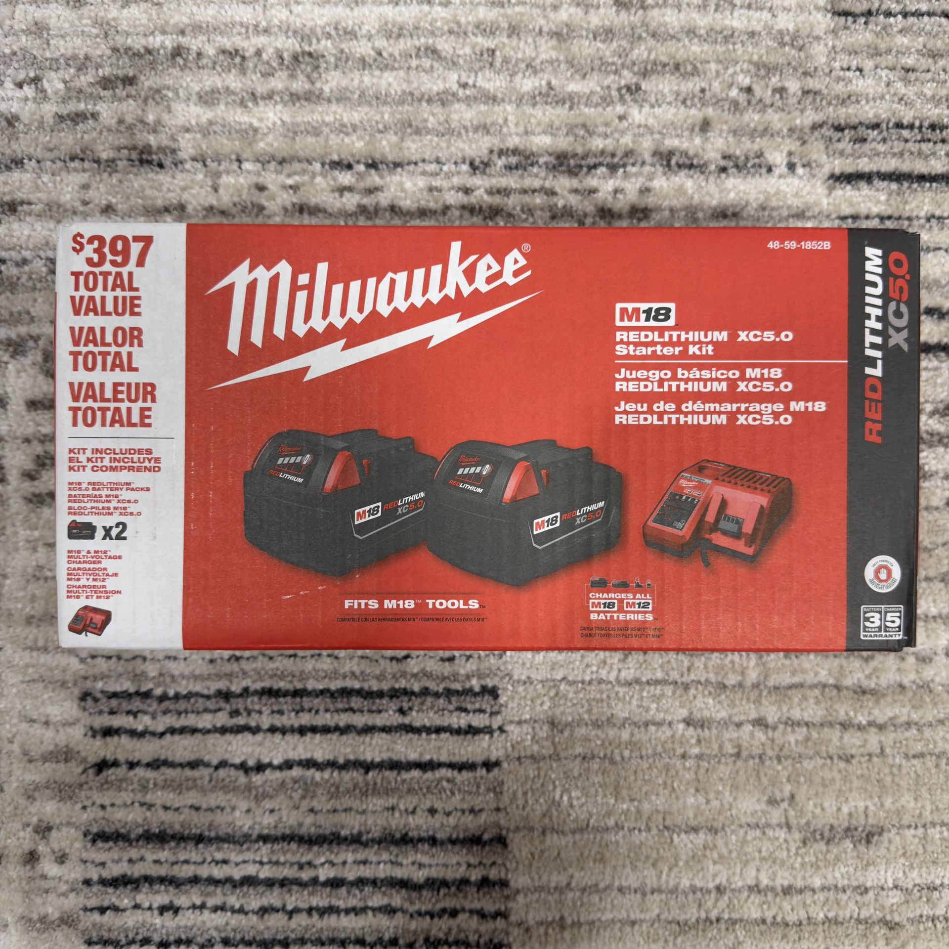 Milwaukee 5.0 Batteries And Charger