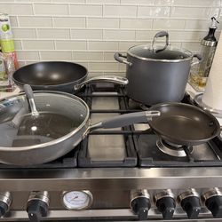 Anolon Nonstick Pots & Pans Set w/ Lids – Clean, Good Condition