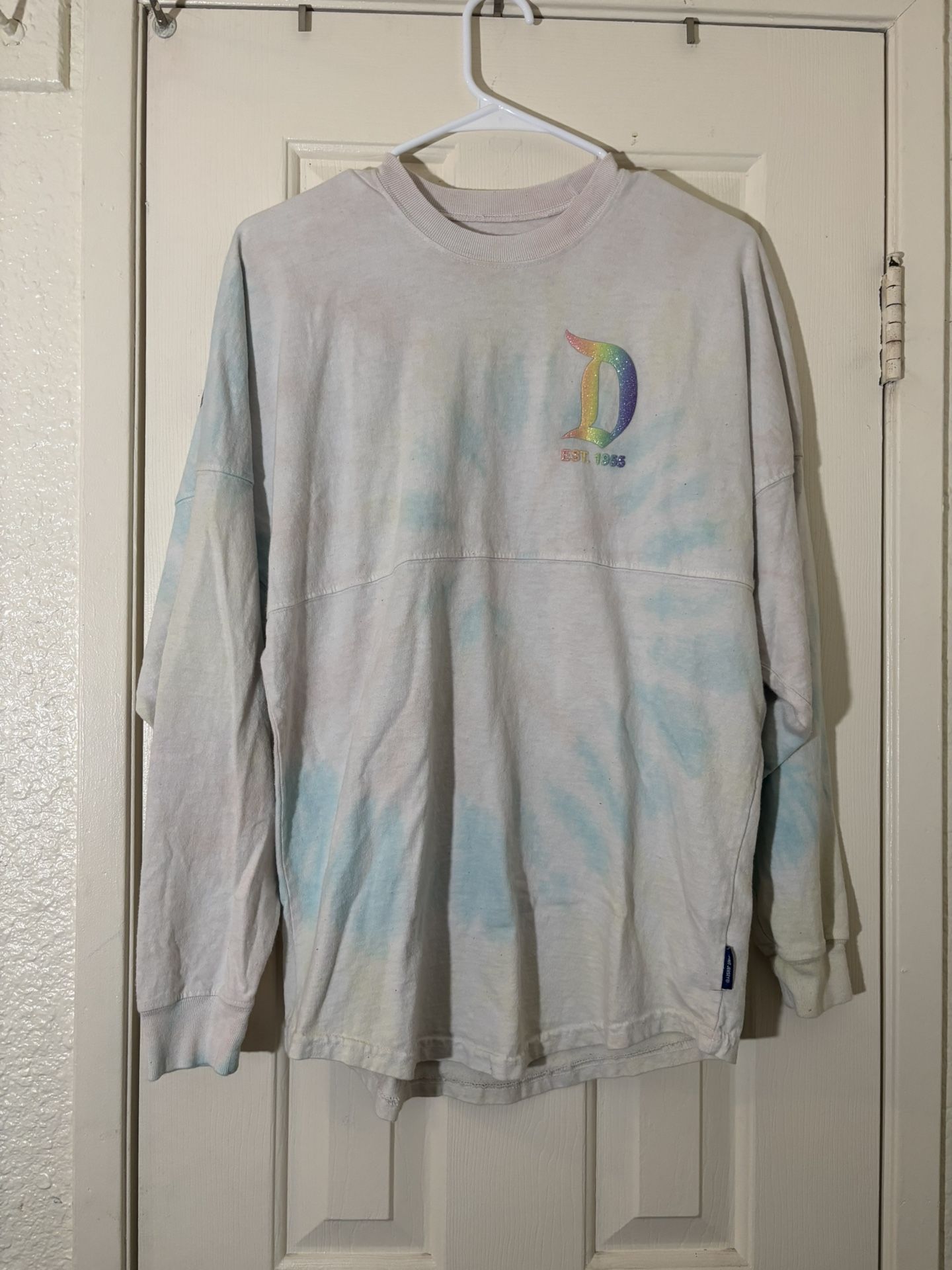 Disney Park Spirit Tie Dye Rainbow Long Sleeve Shirt
