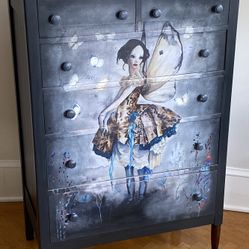 Tall Girls Grey Fairy Bedroom Dresser 