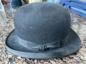 REDUCED Gangster Era Black Bowler Hat, Penn-Craft, A Division of John B. Stetson Company, ca 1920s