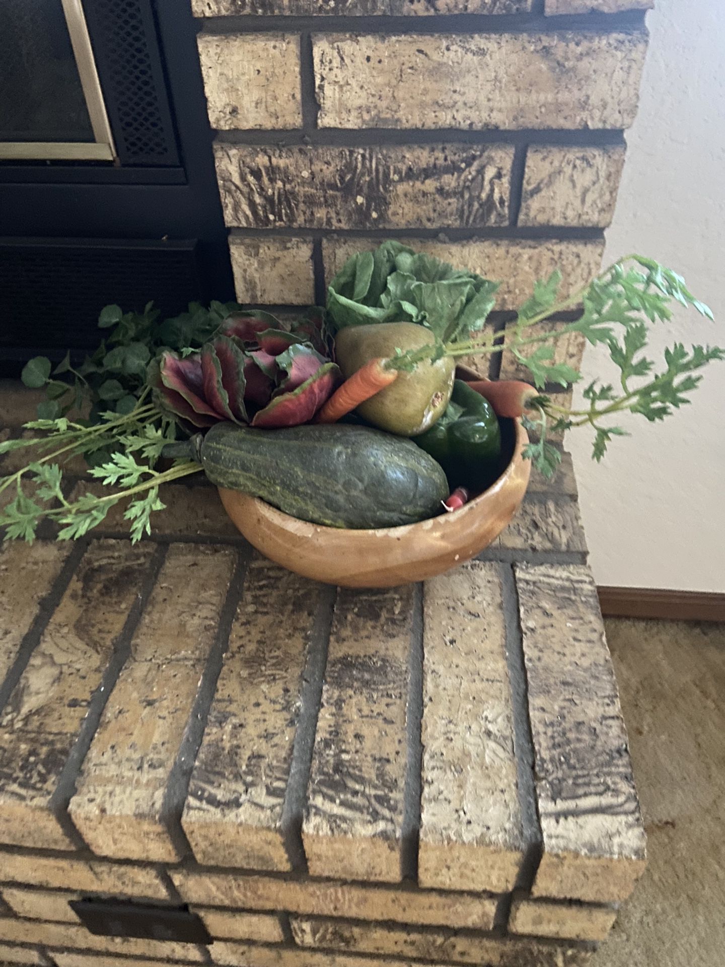 fake plant and vegetables