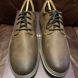 Brown Plain J&M Leather Oxfords Men 11 1/2 