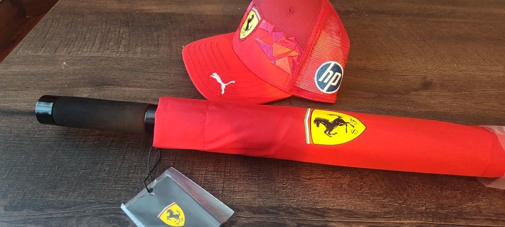 Rare Ferrari Hat And Umbrella