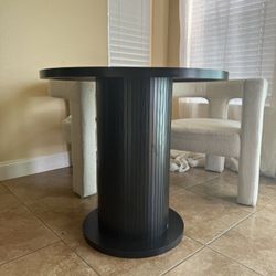 Black Pillar Dining Table 
