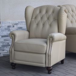 New Set Of Beige Leather Recliners