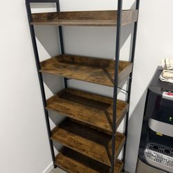 5-tier storage rack Brown/ Black Metal 