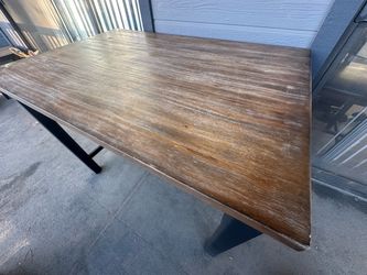 Wooden Top Metal Table