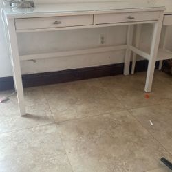 White  Vanity ,Desk , Table And A Corner Table 