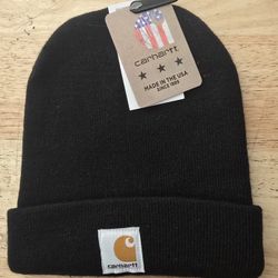 Carhartt youth size black knit cuffed beanie 