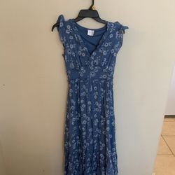 Flowered Blue Dress 